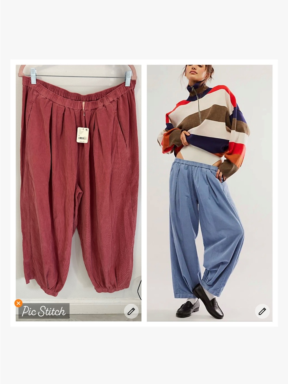 Free People Sky Cord Parachute Pants Rusted Coral